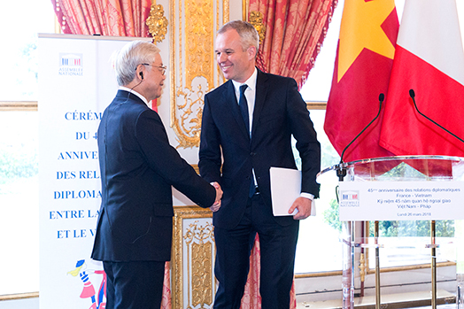 Cérémonie à l’occasion du 45ème anniversaire des relations bilatérales France-Vietnam